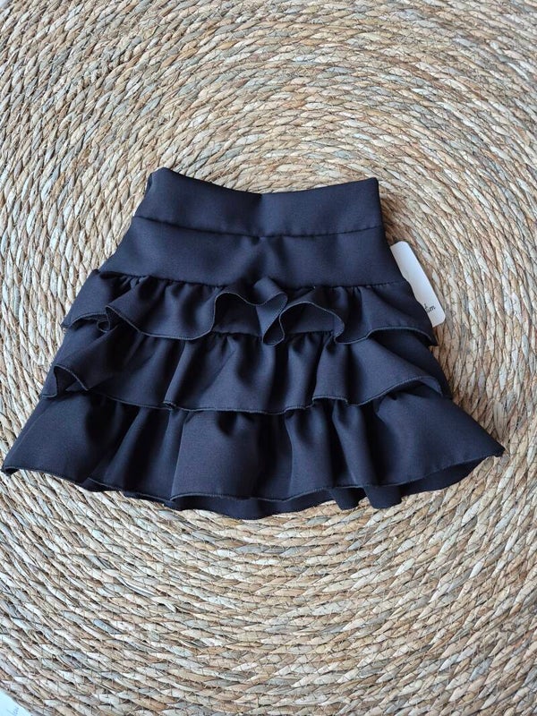 Ruffle skort Zwart