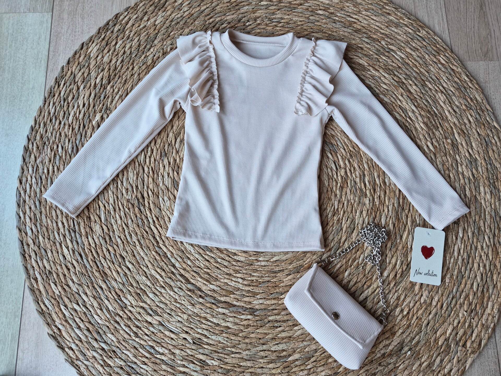 Top met tas Creme kleurig