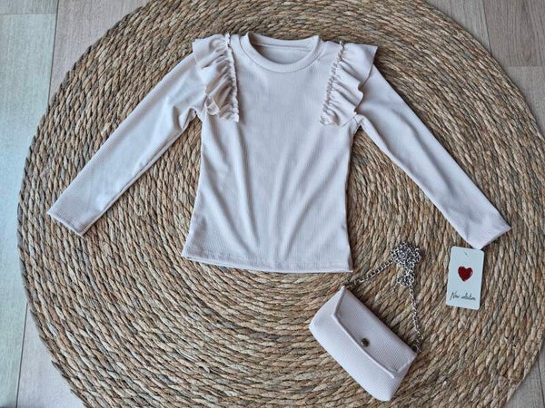 Top met tas Creme kleurig