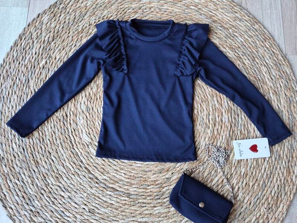 Top met tasje Blauw