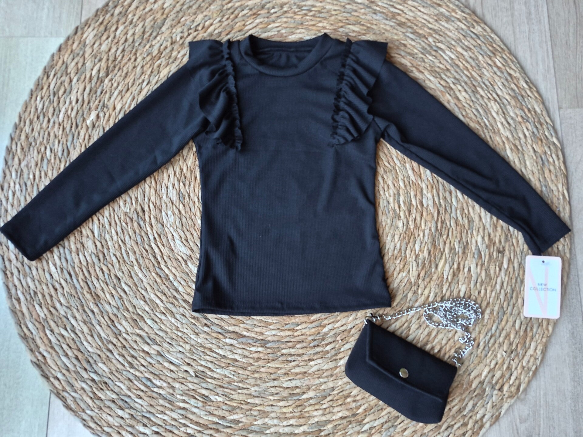 Top met tas zwart