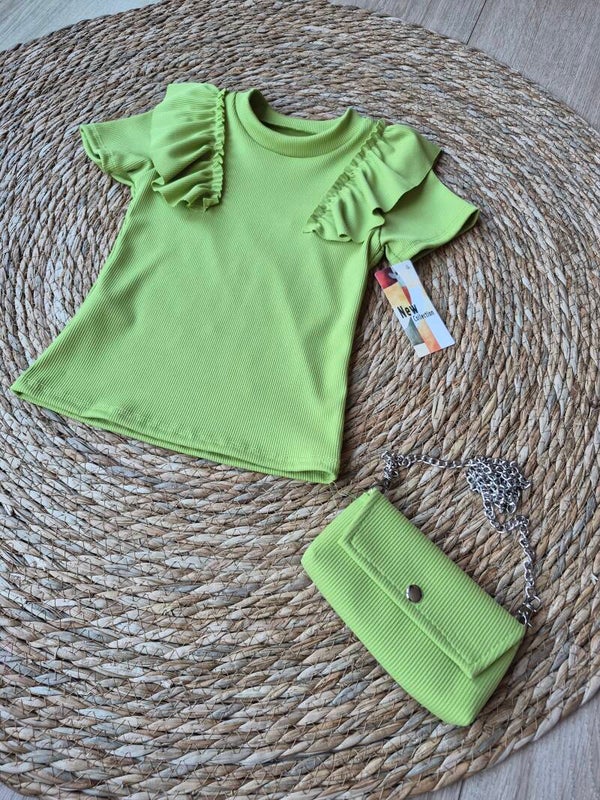 Top met tas "appel groen"