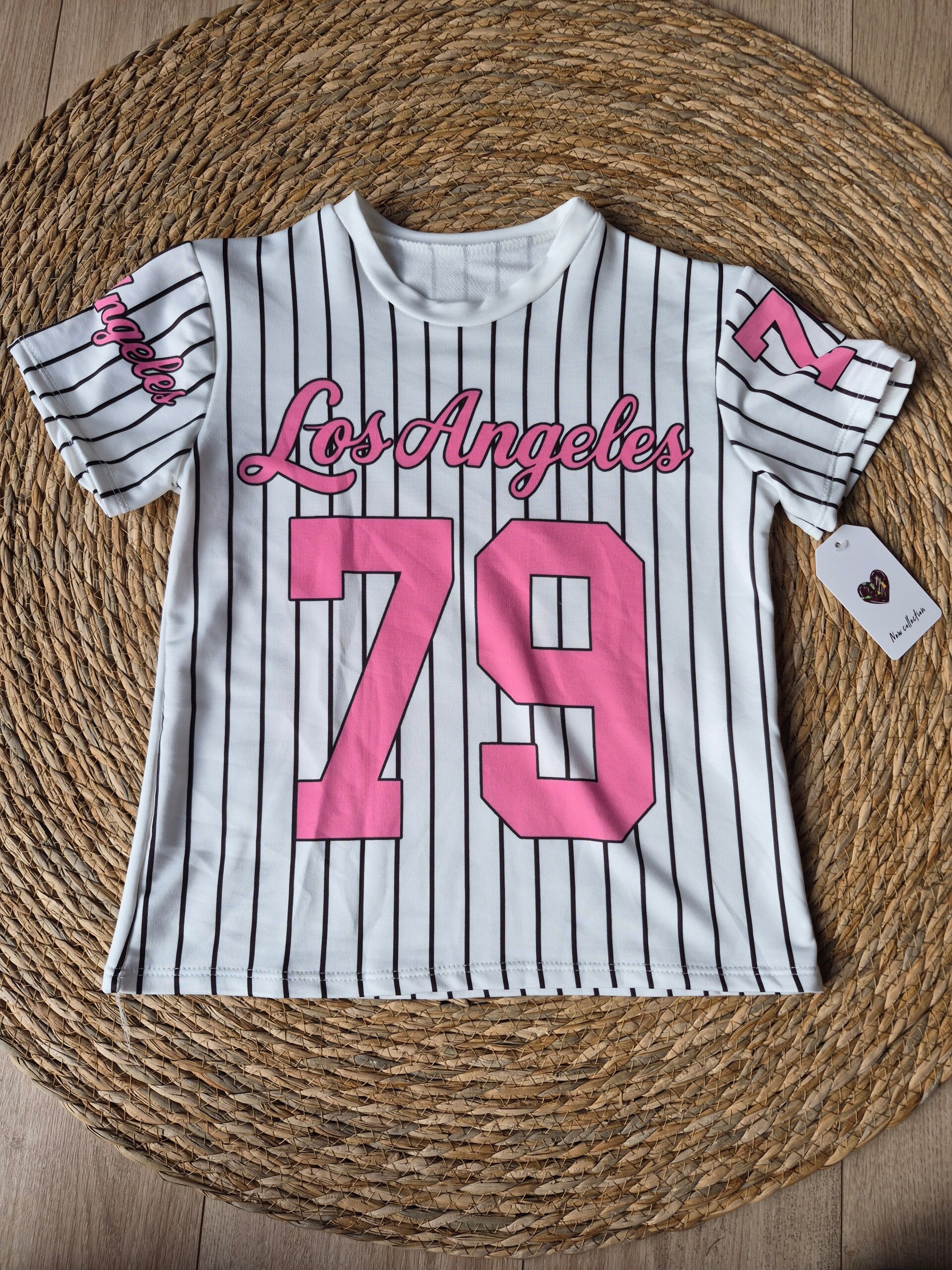 Baseball shirt wit/ roze