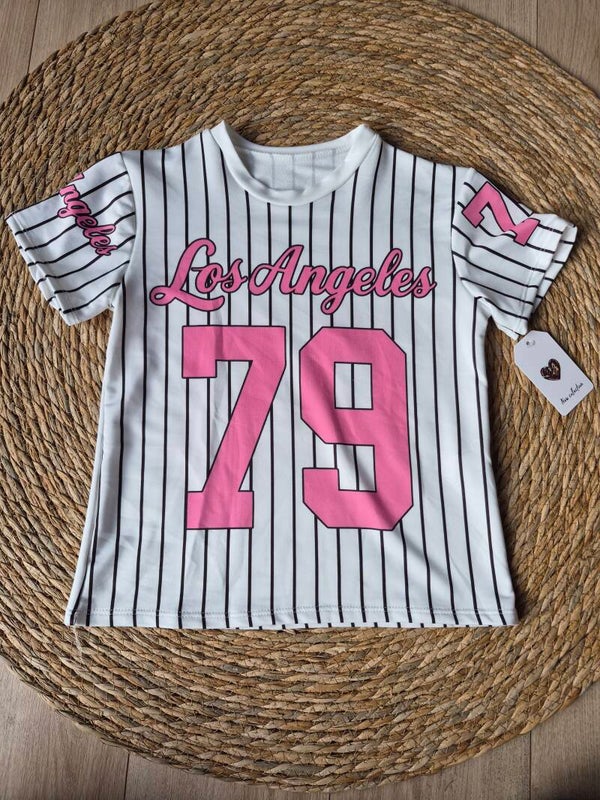 Baseball shirt wit/ roze