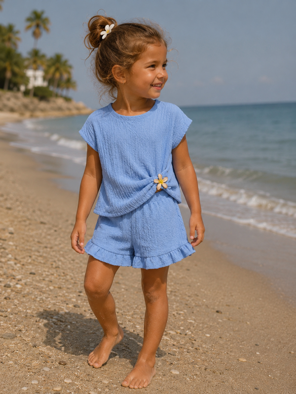 "Ibiza" set bloem blauw