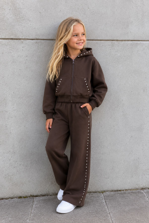 Set bruin met studs