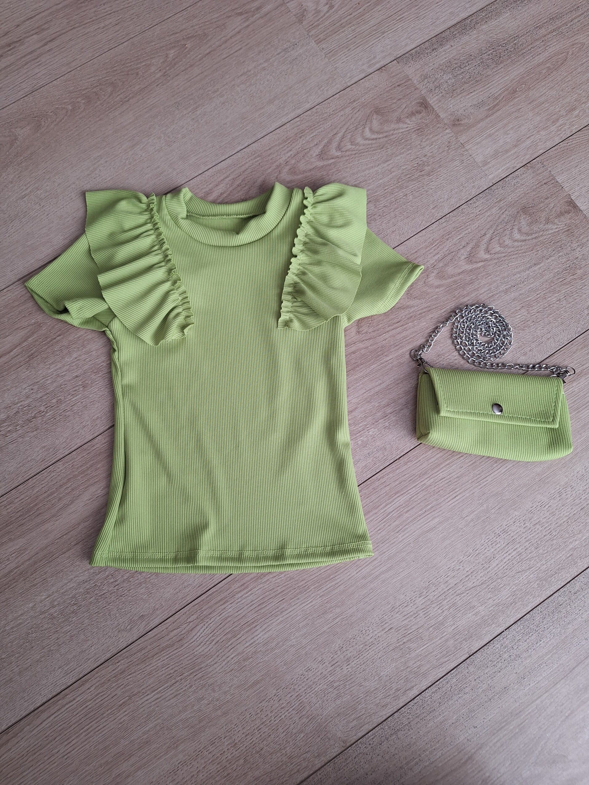 Top met tas "appel groen"