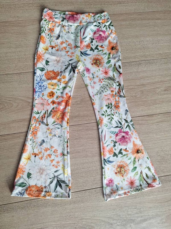 Flared broek met bloemmotief