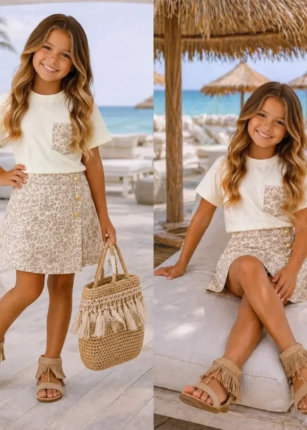 Leopardskort met pocket