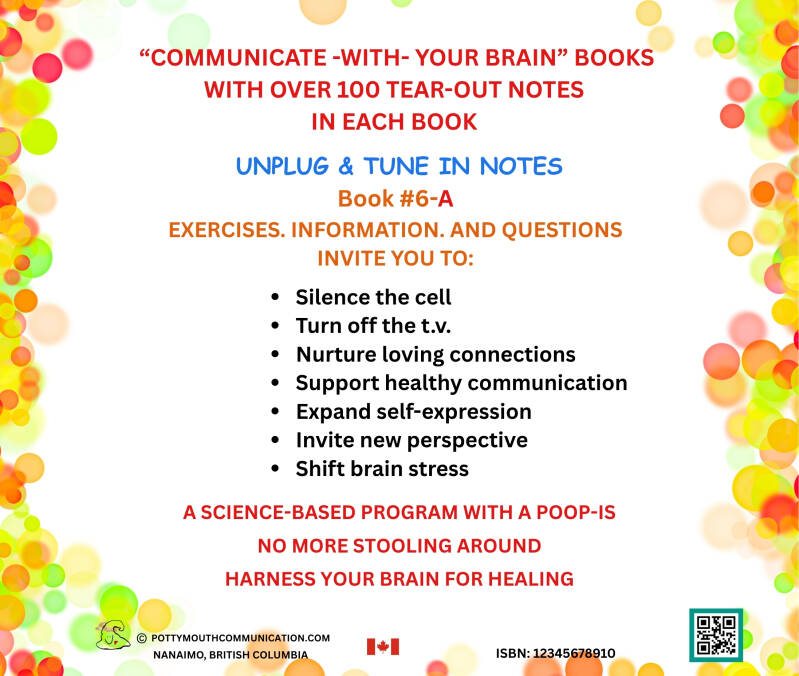 Potty Mouth Unplug & Tune-in Notes back cover book 6A