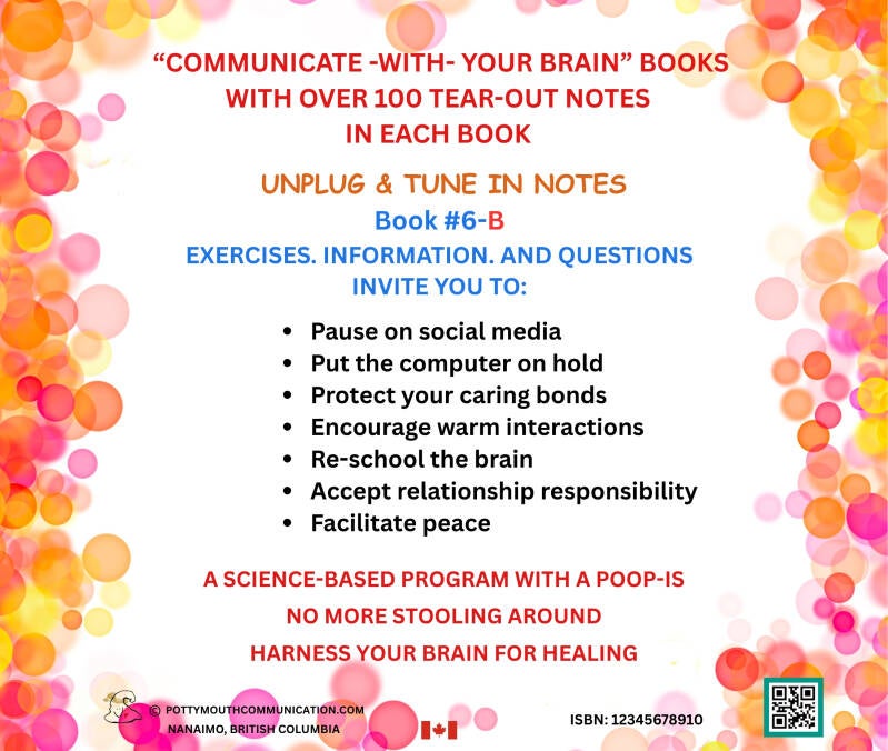 Potty Mouth Unplug & Tune-in Notes back cover book 6B