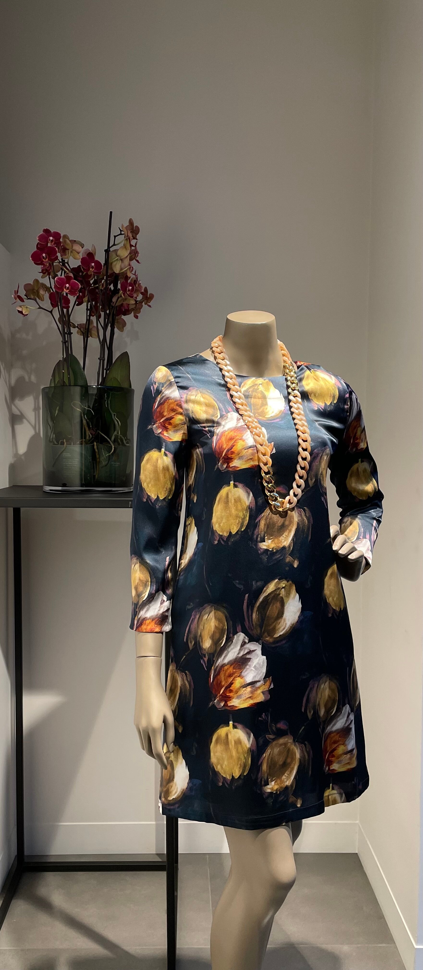 Scapa Navy Sheath Dress with Organza Sleeves main image 1