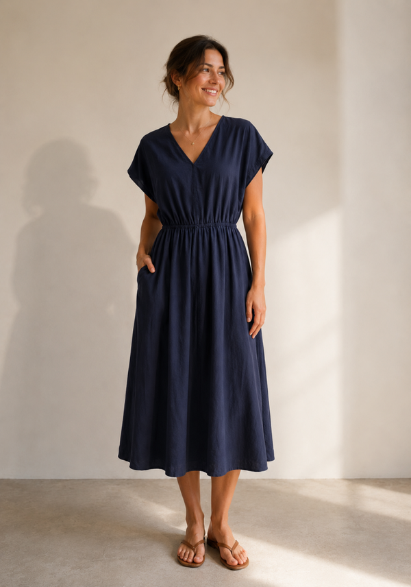 SCAPA FLOW DRESS ANNAYU DK NAVY (laatste stuk)
