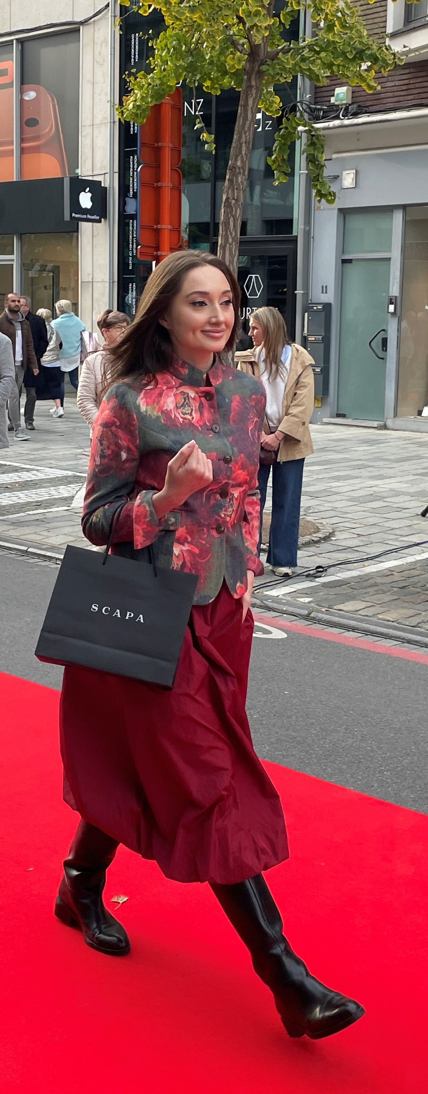 SCAPA SKIRT EVELIN BURGUNDY en NAVY