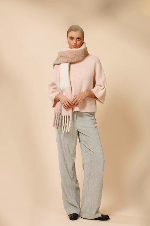 SCAPA FLOW PULL ANICCA DK PINK en GREY en CAMEL