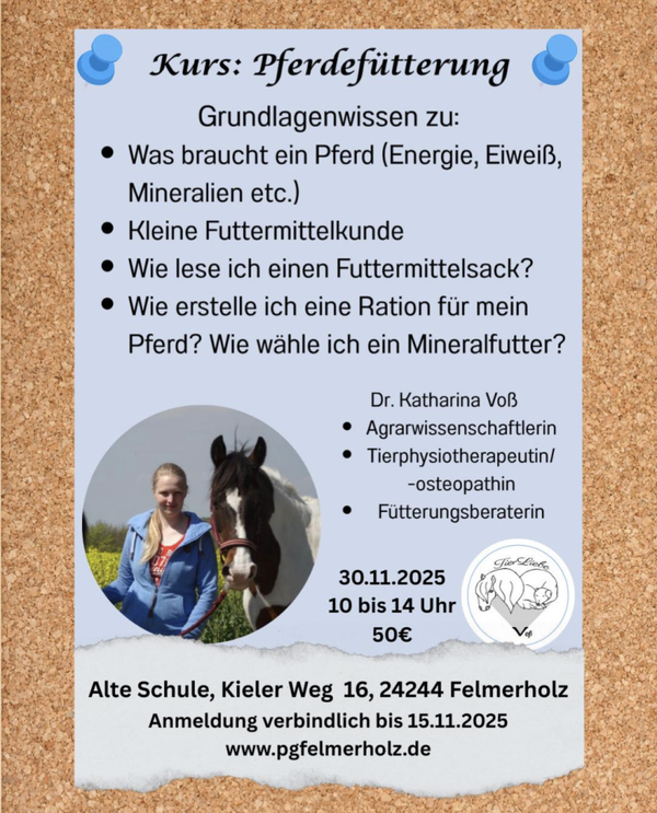 Kurs Pferdefütterung – Grundlagenwissen