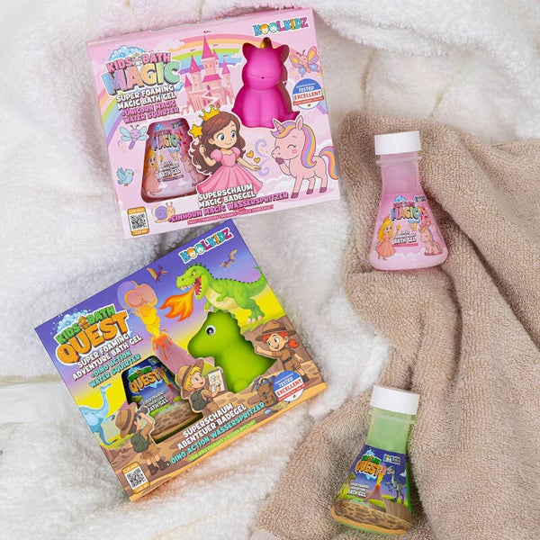 Kinder Badespaßset Prinzessin & Dino – Badegel & Wasserspielzeug