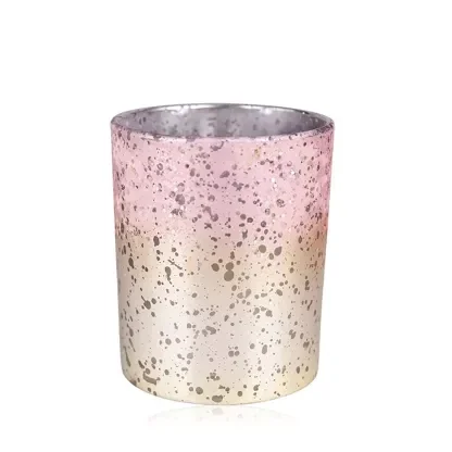 Windlicht Rosa Gold - Dekoratives Teelichtglas