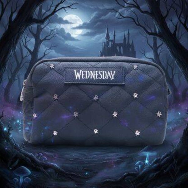 Wednesday Kosmetiktasche & Federmäppchen - Gothic Kosmetikbeutel im Dark Academia Look