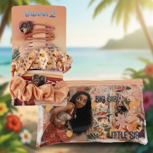 Disney Vaiana Haarspangen & Haargummi Set mit Tasche
