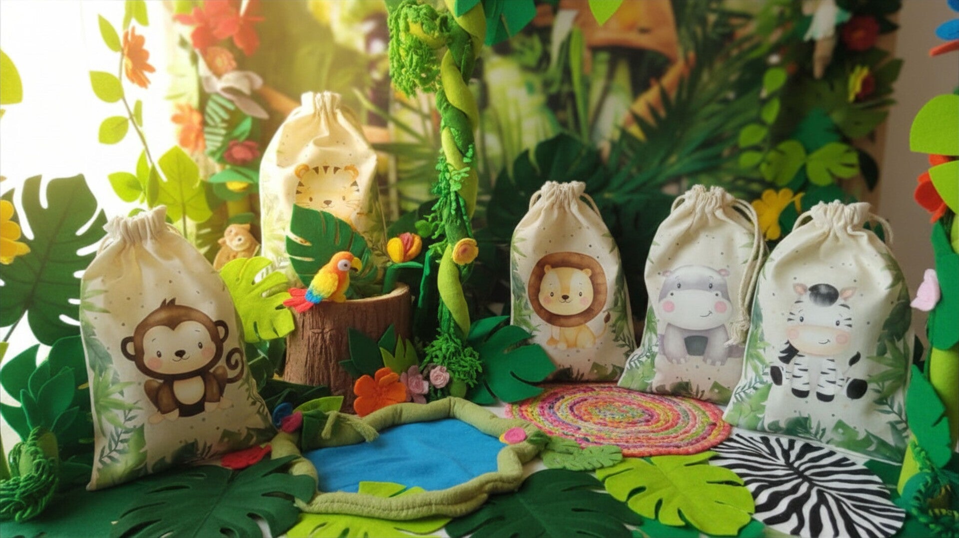 Mitgebselbeutel Dschungel für Kindergeburtstage