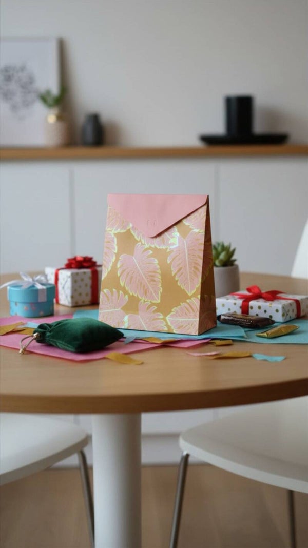 Geschenkbox mit Blattmuster – Dekorative Geschenkverpackung