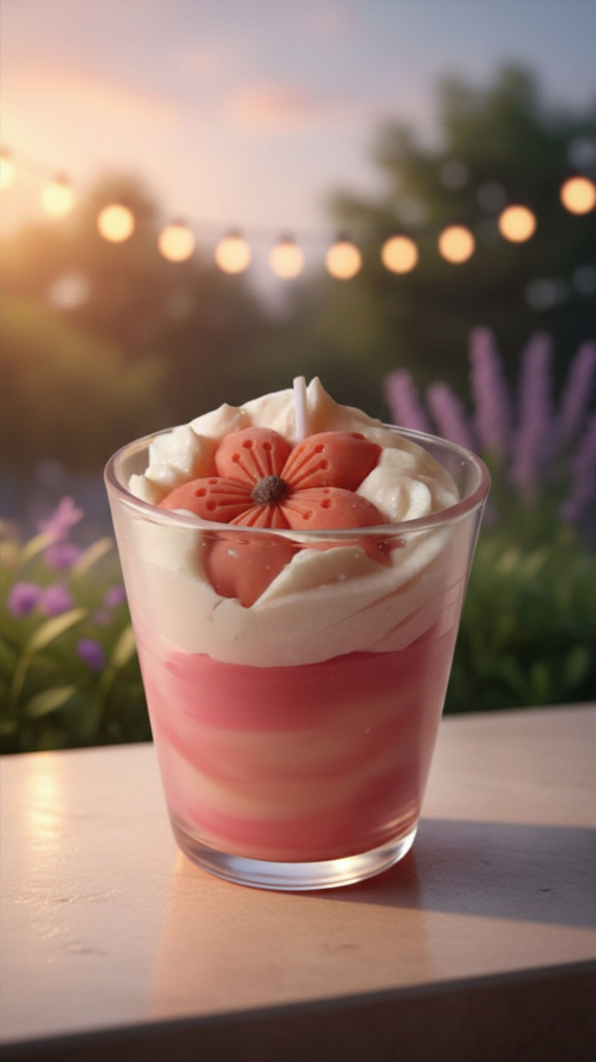 Dessertkerze Blüten/Sandelholz