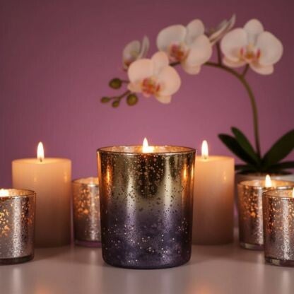 Windlicht Lila Gold - Windlicht Lila Gold – Dekoratives Geschenk für Zuhause & Feierlichkeiten