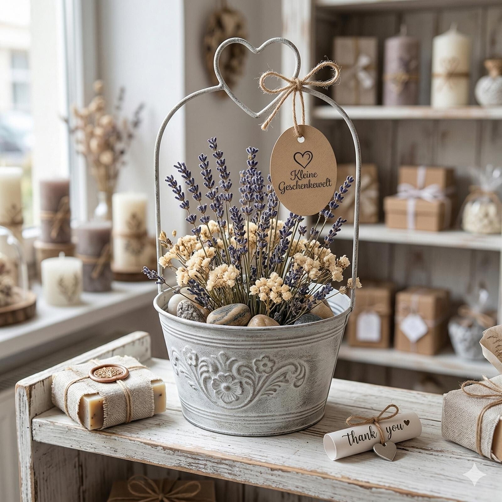 Blumentopf mit Herz für DIY Dekoration