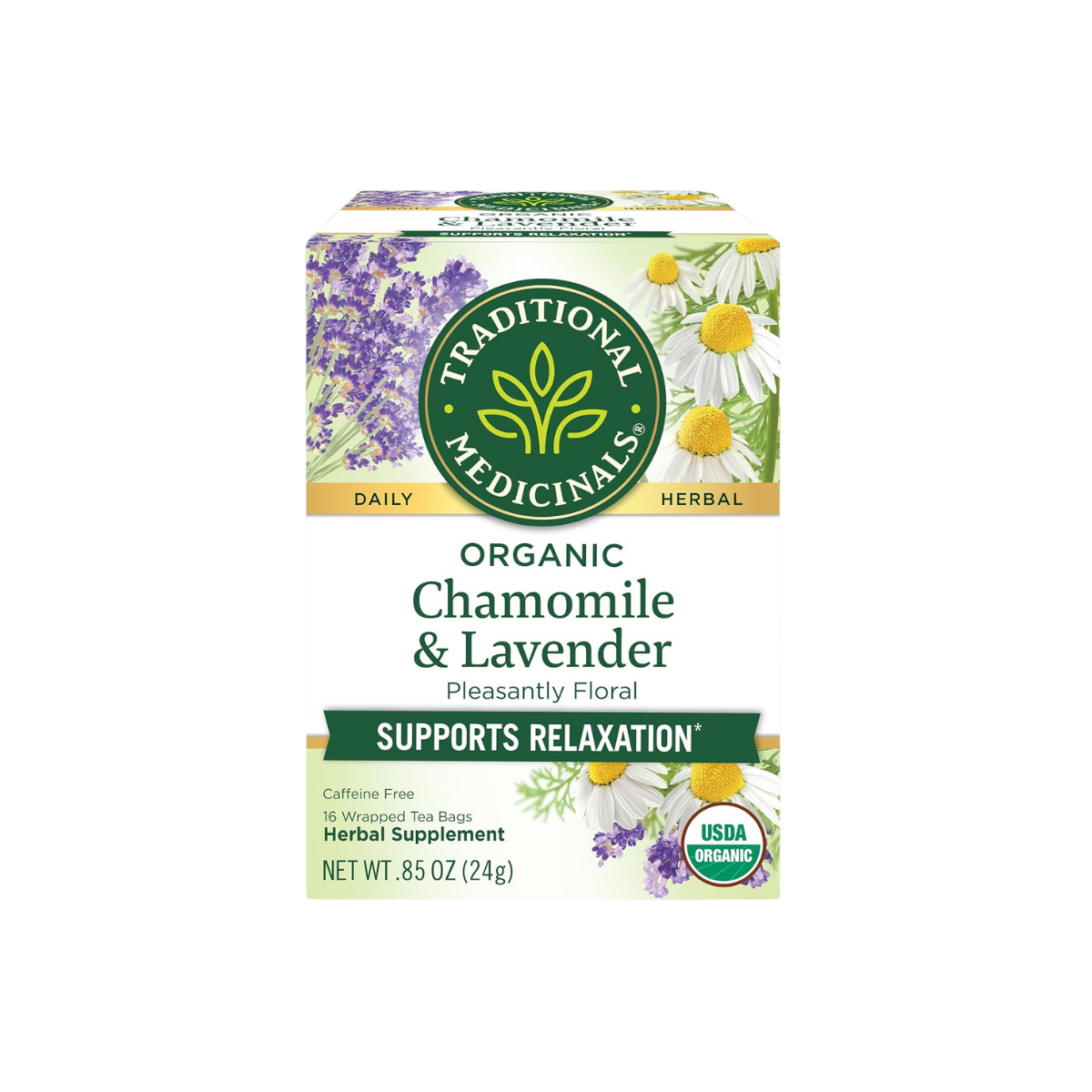 A cup of herbal tea beside tea bags and a mug, arranged in a soft, peaceful setting.