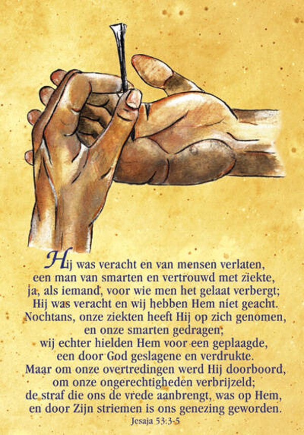 Bemoedigingskaartje CR40  -  Jesaja 53:3-5