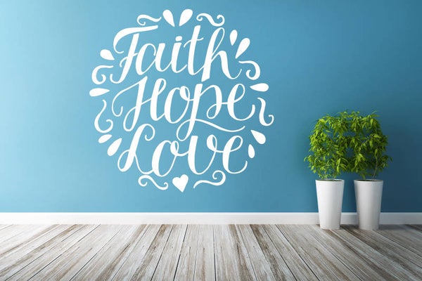 Muursticker 191121 - Faith Hope Love