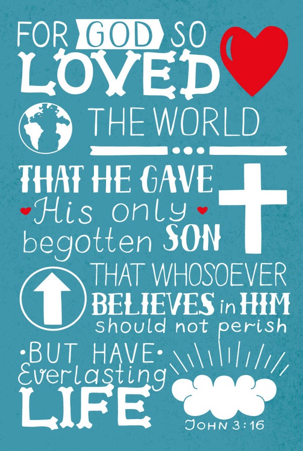 Poster 7423529163163  -  John 3:16 - 20 x 30 cm