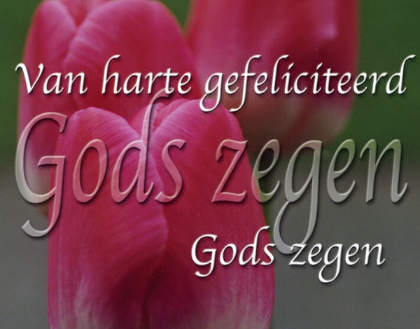 Kadokaartje KK37 - Van harte gefeliciteerd, Gods zegen | Vision Uitgeverij