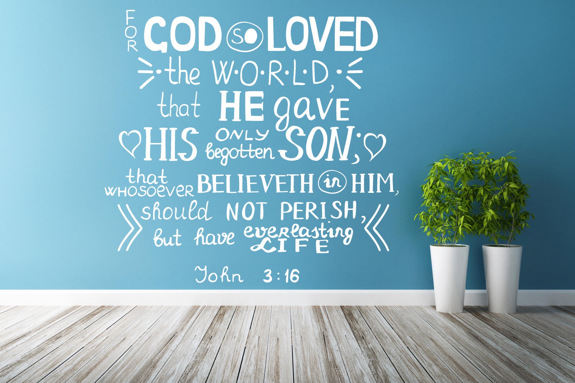 Muursticker 191122 - John 3:16 model 1