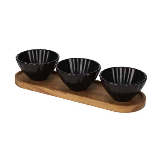 Serveerset Met Schelp Schaaltjes Zwart