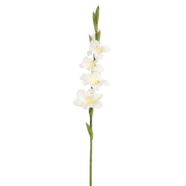 Kunstbloem Gladiool 85cm creme/wit