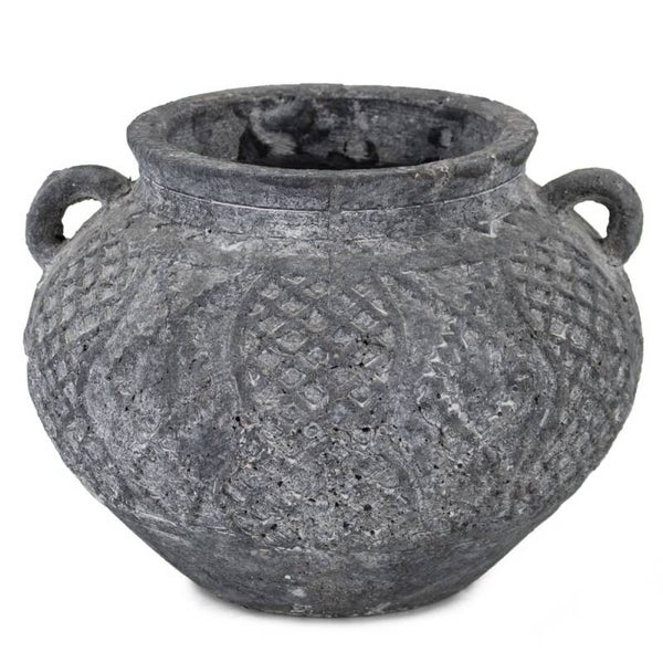 Aardewerk vaas met oren 24x24x18cm