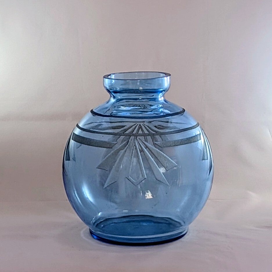 26206-André Delatte vaas blauw