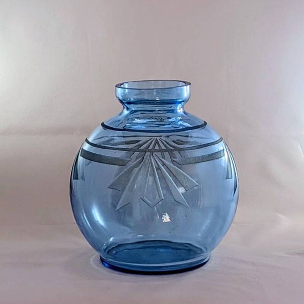 26206-André Delatte vaas blauw