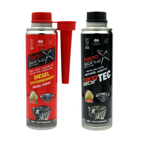 NanoBorTeX Motor-Power SET 300ml Motoröl Additiv + 300ml Dieselzusatz / Additiv