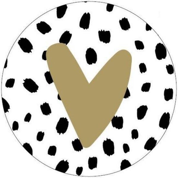 Golden Hearts dots stickers | 5 stuks