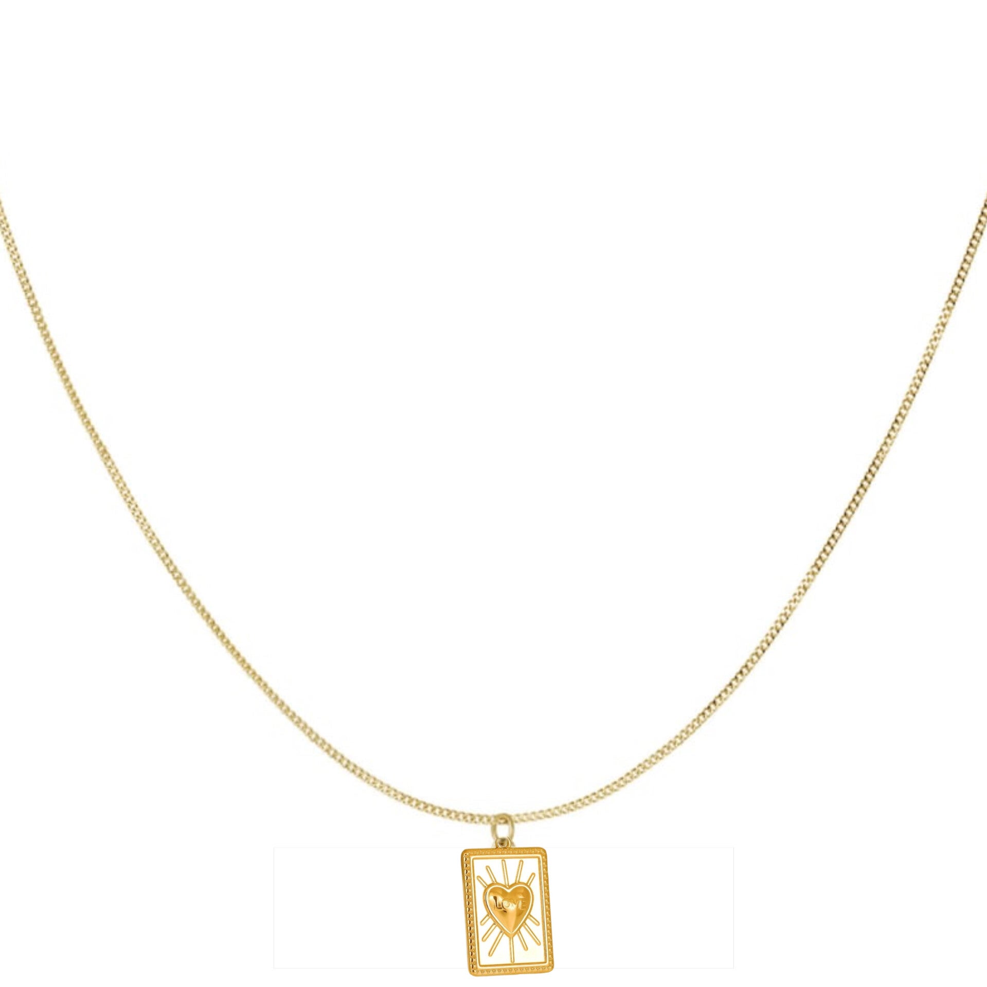 Heart tag ketting - goud