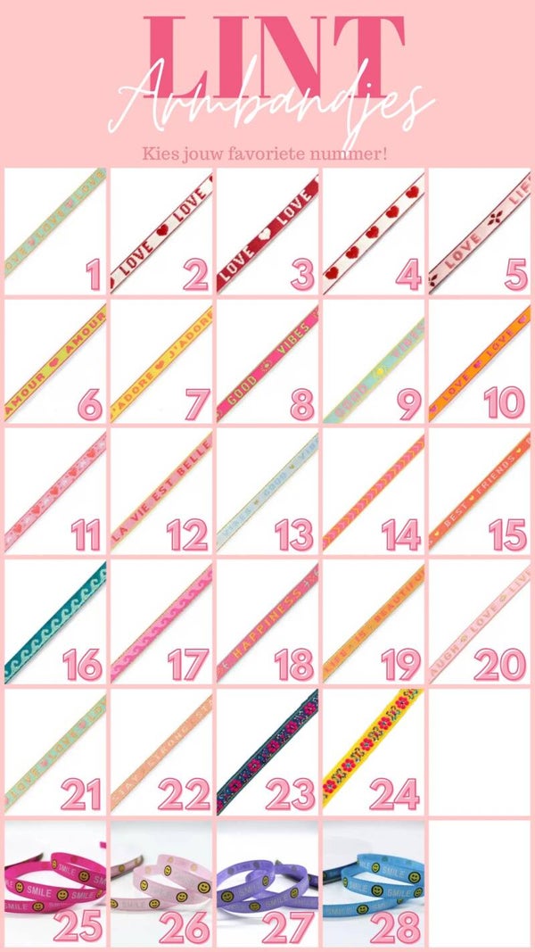 Lint armbandje - kies jouw favoriet!
