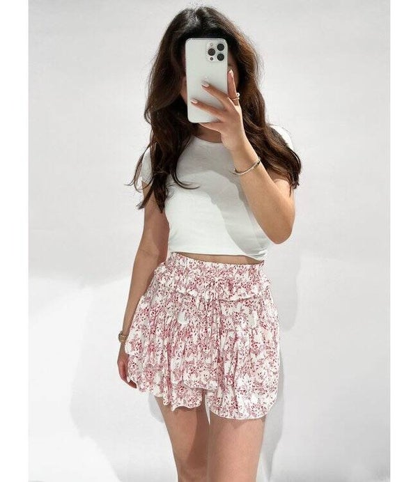 Avani skort - Floral red ✰