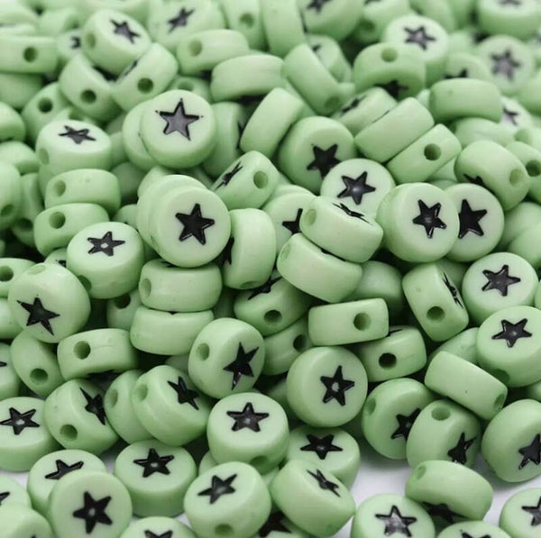 Ster kralen - groen | 10 stuks