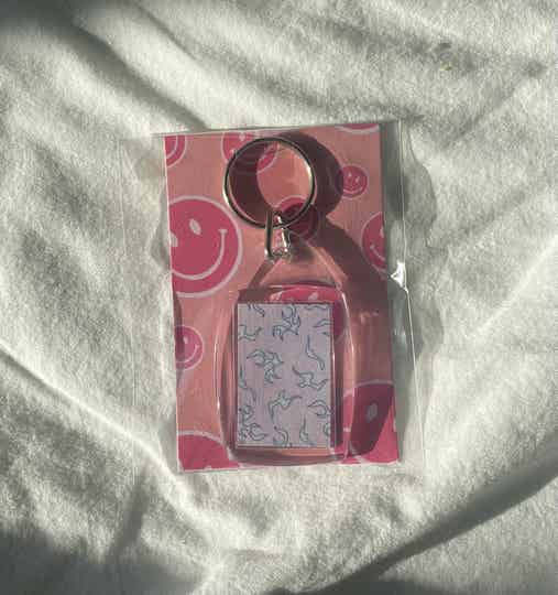 Purple flames - sleutelhanger