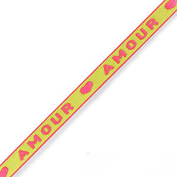 Amour lint - neon groen/roze | 1 meter