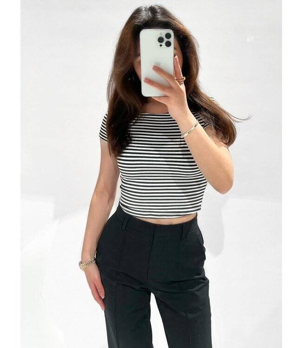 Maya top - striped black ✰