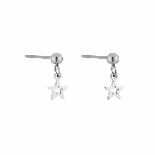 Star girl oorbellen - zilver